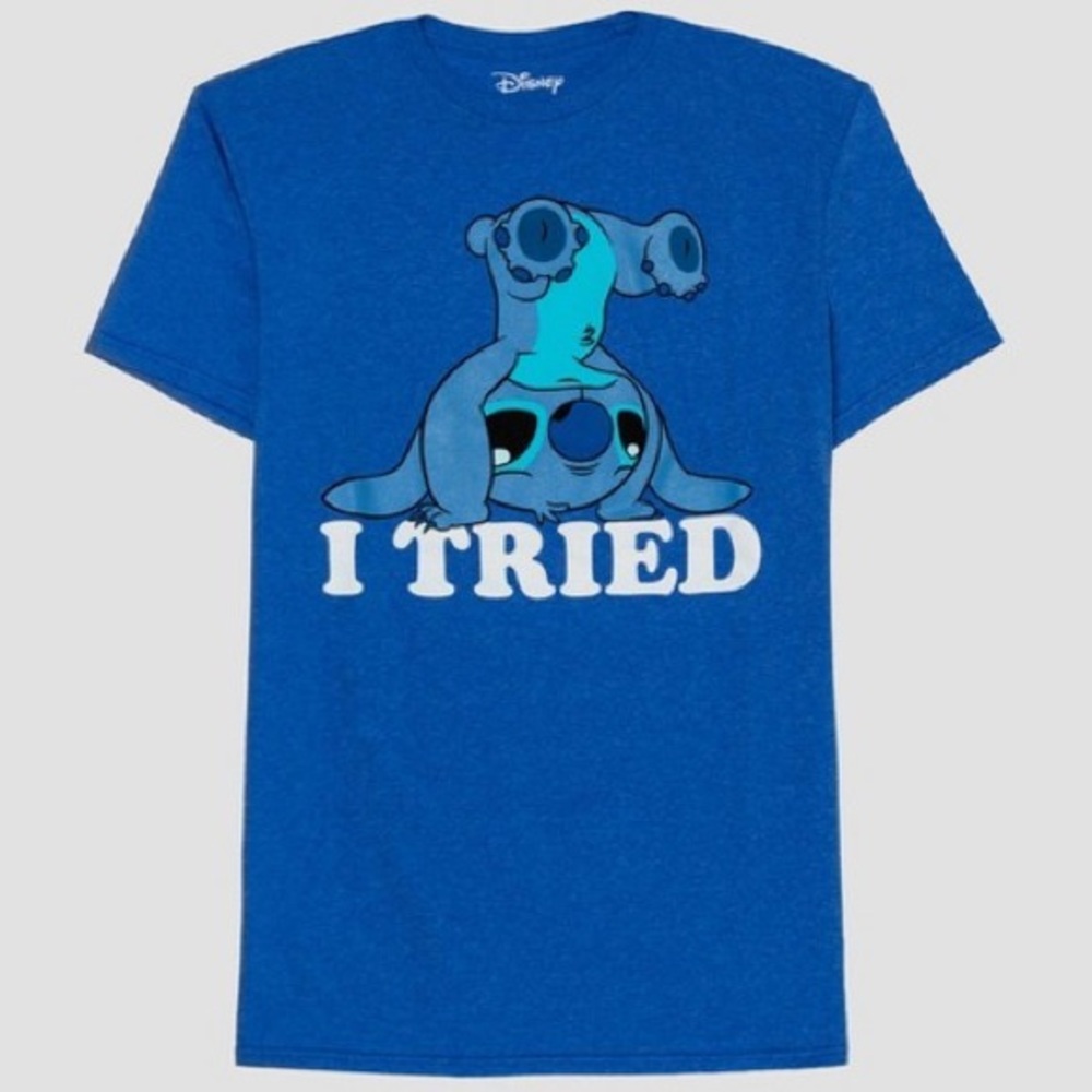 NEVER WORN super soft stitch “i tried” t shirt 💙👕
